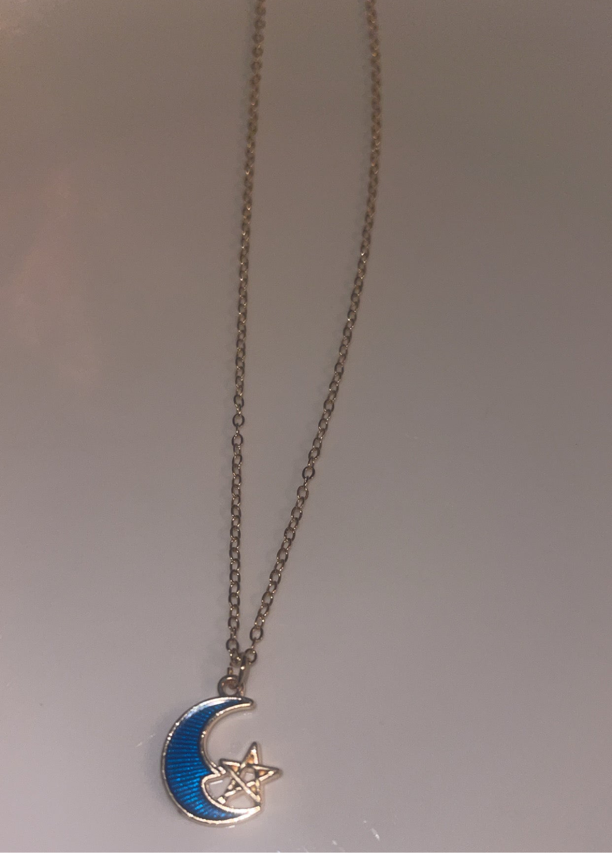 Moon and Star Necklace