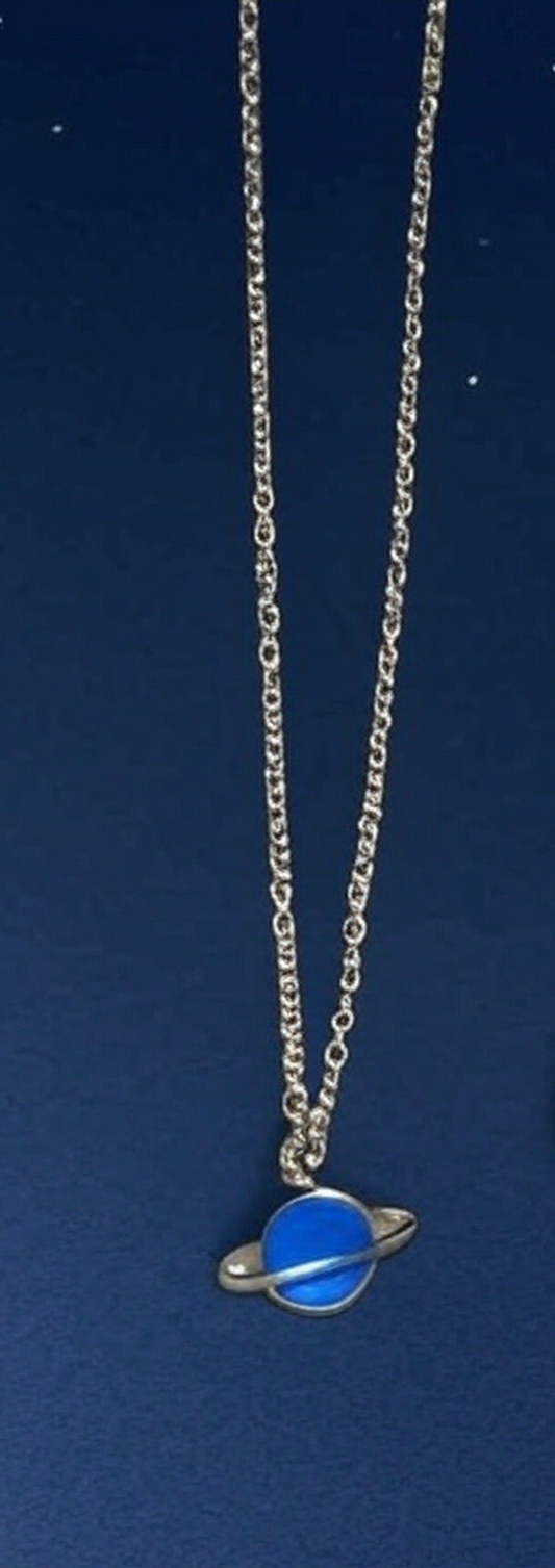 Saturn-Inspired Necklace gold plated